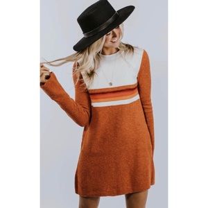 FREE PEOPLE | Colorblock Sweater Dress Sz M